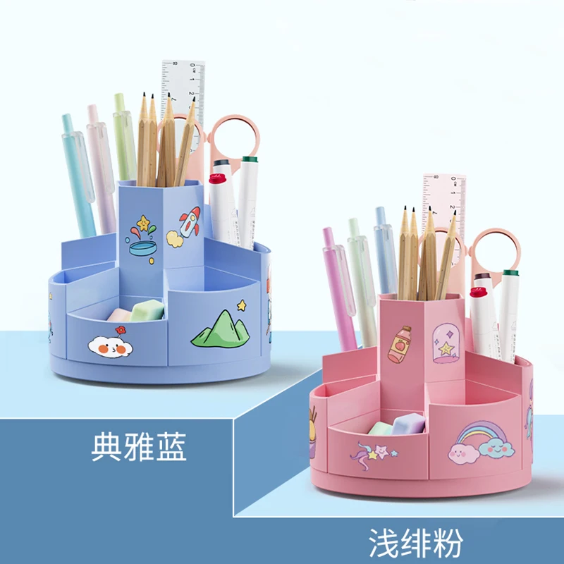 Desk Organizer for Pens Storage Brush Stand Desk Pencil Holder For School Supplies Kawaii Stationery & Office Makeup Storage Box