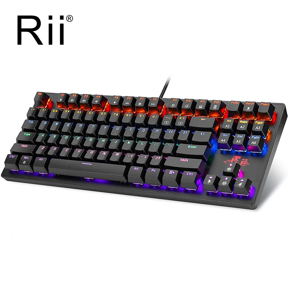 

Rii RK908 Mechanical Keyboard Wired 104/87 Keys Backlit Gaming teclado mecanico with Blue Switch For Laptop PC