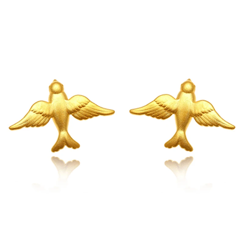 

Новинка, женские серьги из желтого золота 24 К, золотистые серьги 999 с 3D звездами