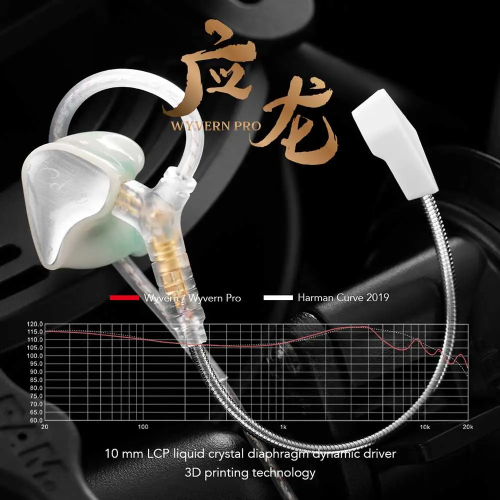 Kinera Celest Wyvern PRO Кабель для наушников со съемной штангой Микрофон IEM Аудиоприемник