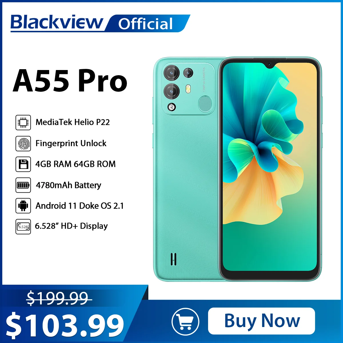 Blackview A55 Pro смартфон с 6.528