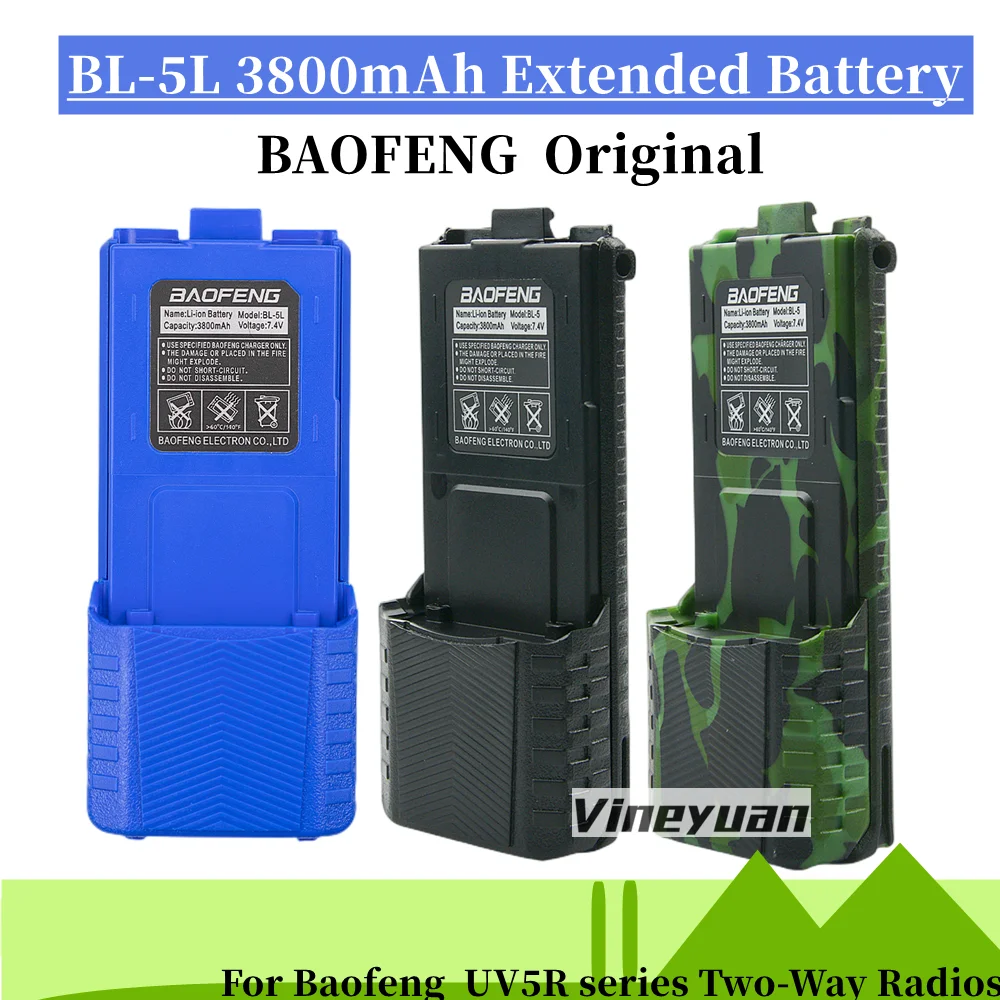 Rechargeable Battery BL-5L 3800mAh Extended Battery for BaoFeng UV-5R UV-5RB UV-5RE UV-5RE+ UV-5RA BF-F8 UV5R-III Radio Battery