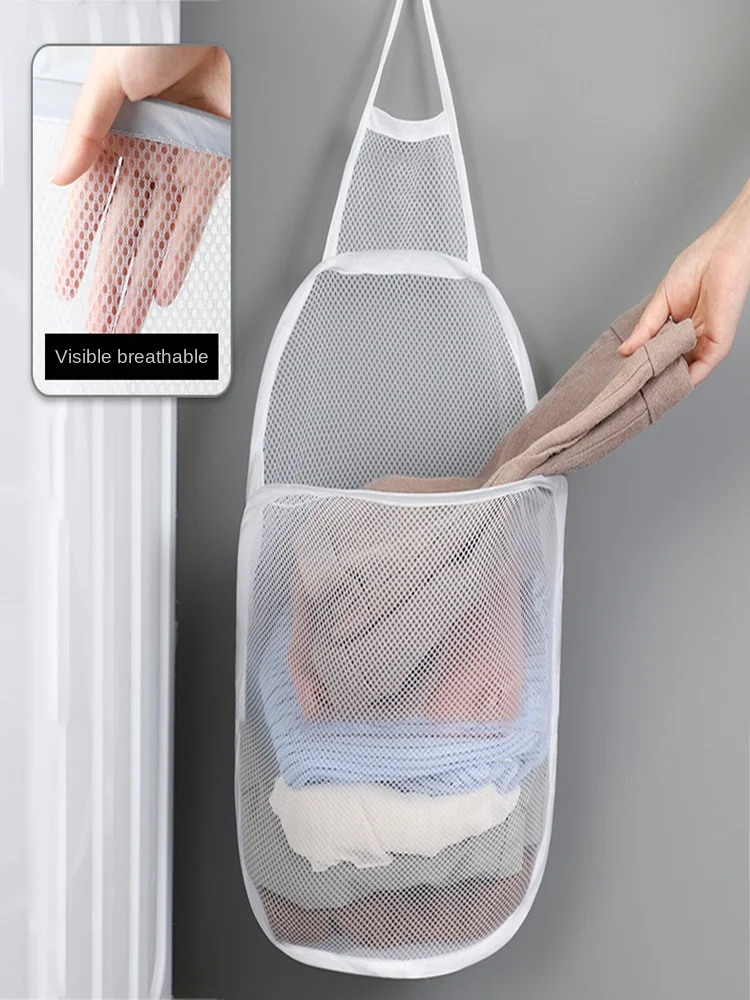 Bathroom Wall Mounted Clothes Basket Breathable Collapsible Organizer Laundry Hamper Household Clothes/Kids Toys Storage Tool