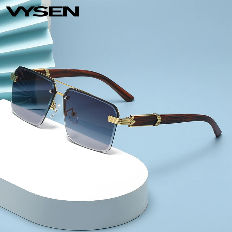 Oversized Semi Rimless Sunglasses For Men 2022 Luxury Brand Deisgner Irregular Square Sun Glasses Women's Lunettes Sans Monture