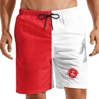 israel hapoel tel aviv fc mens shorts swim trunk beach pant quick dry shorts drawstring elastic waist with pockets