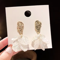 colorful shell crack stud earrings summer fresh all match petal flower earrings for women korean fashion jewelry accessories