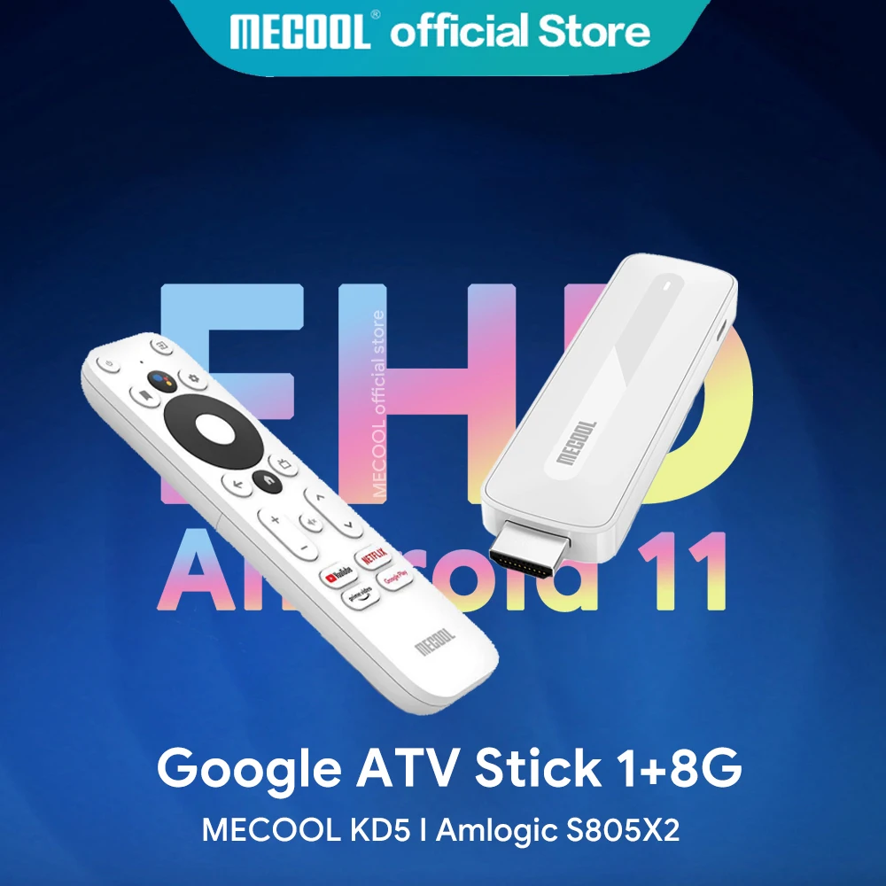 MECOOL Android 11 TV Stick KD5 с Amlogic S805X2 BT 5 0 WiFi 2 4G/Φ 1 + 8G Google сертифицированным очень быстрым