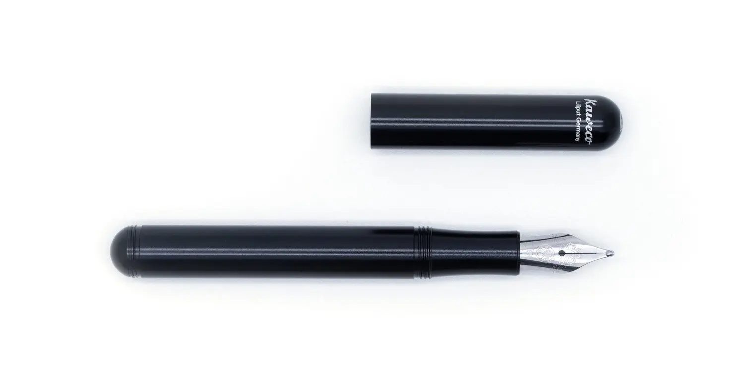 Ручка-роллер Kaweco Liliput F, чёрный алюминиевый корпус.