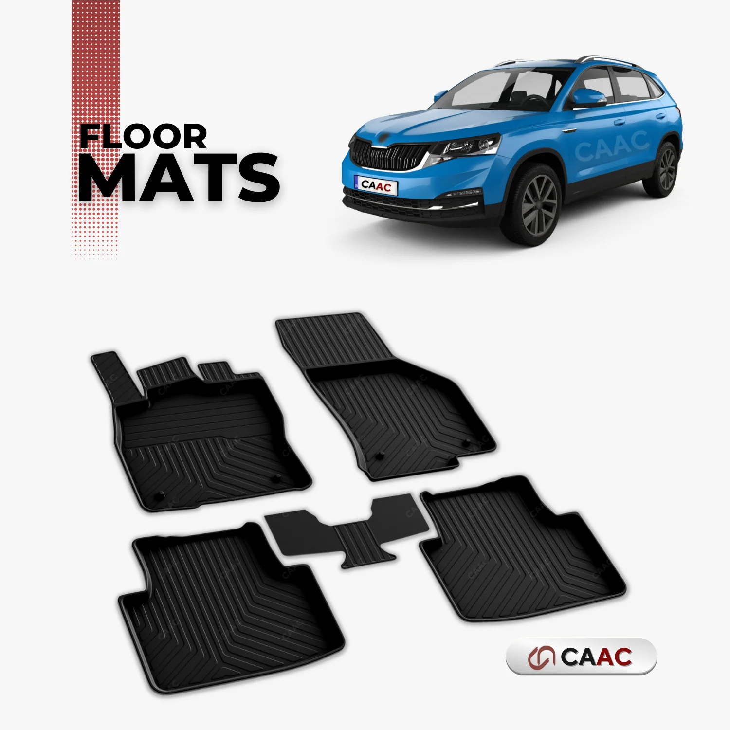 For Skoda Kamiq SUV 2020-2023 Floor Mats Lining All Air Molded 4D Black 5 Piece New Design Car Custom High Quality Accessory