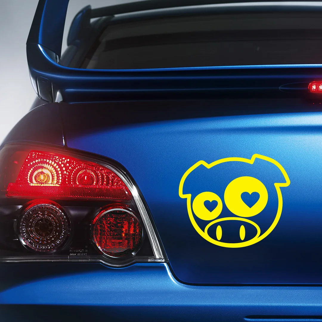 Автомобильный стикер для Subaru - свинья Subaru с сердцами на виниловом стикере для автомобиля - тюнинг-аксессуары для Subaru с бесплатной доставкой.
