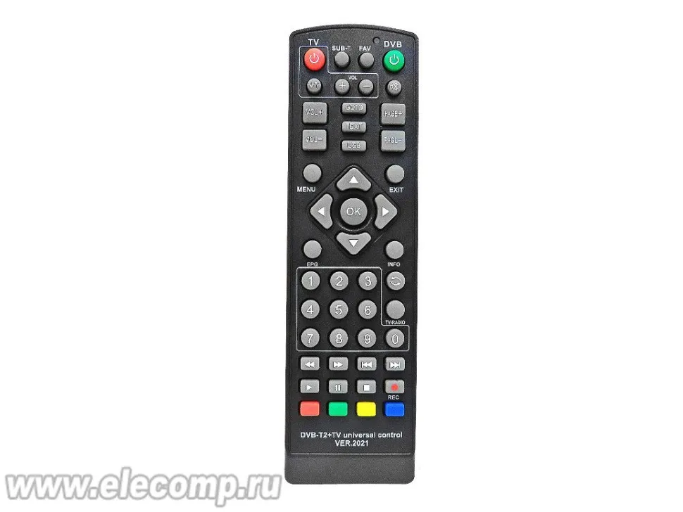 Пульт универсальный для ресивера DVB-T2+TV VER.2021 Huayu