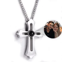 dascusto personality photo cross necklace mens commemorative gifts for dad boyfriend customized birthday anniversary mens gifts