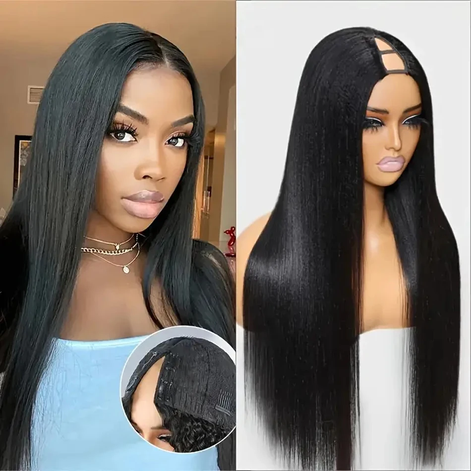 Парик Из Натуральных Волос С V-образной Частью Прямой Перуанский Remy Качество