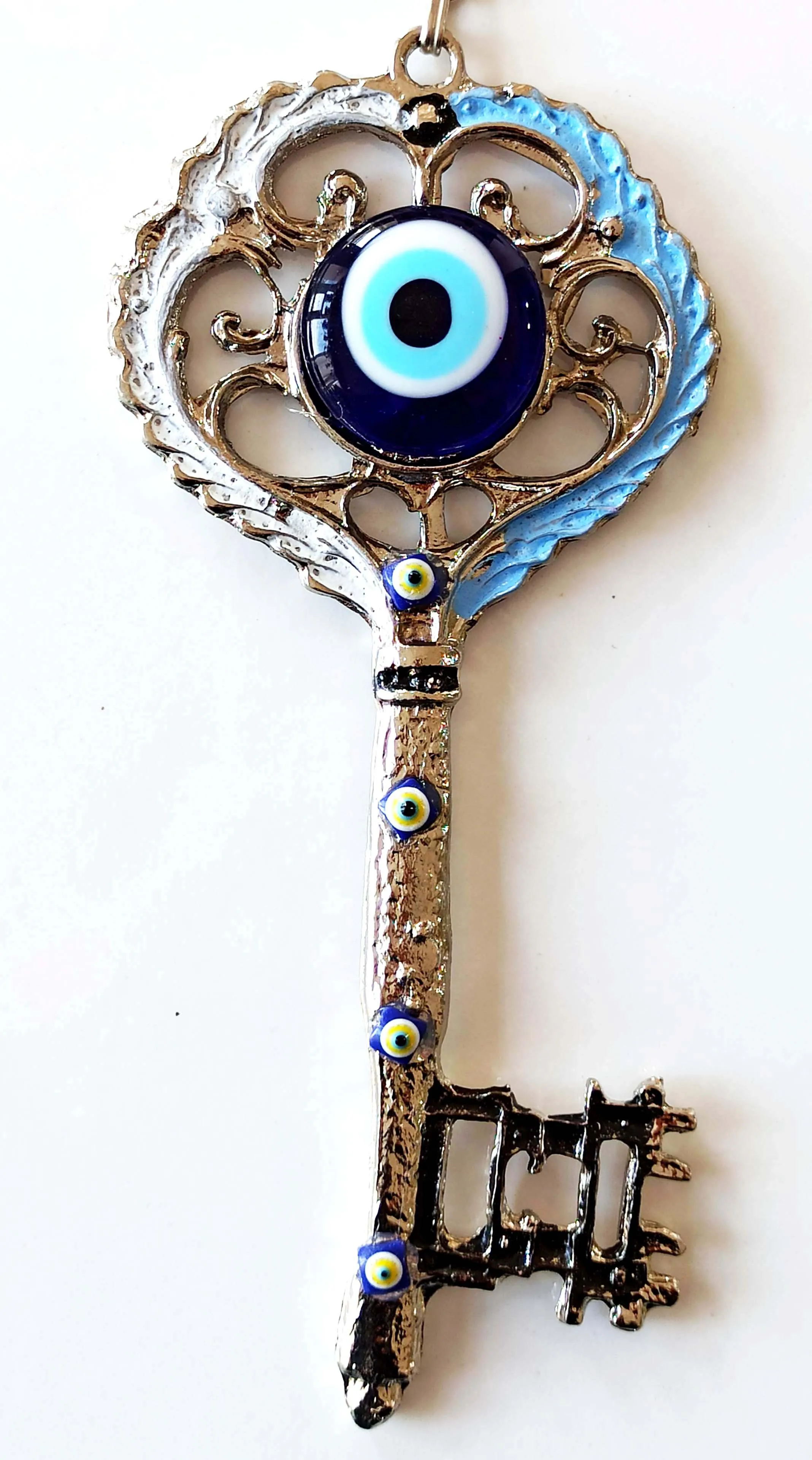 Серебряные бусины сглаза белый и синий Ностальгический настенный орнамент в