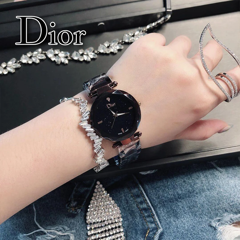Часы в стиле Dior осенне-зимние модные новые роскошные женские кварцевые часы со