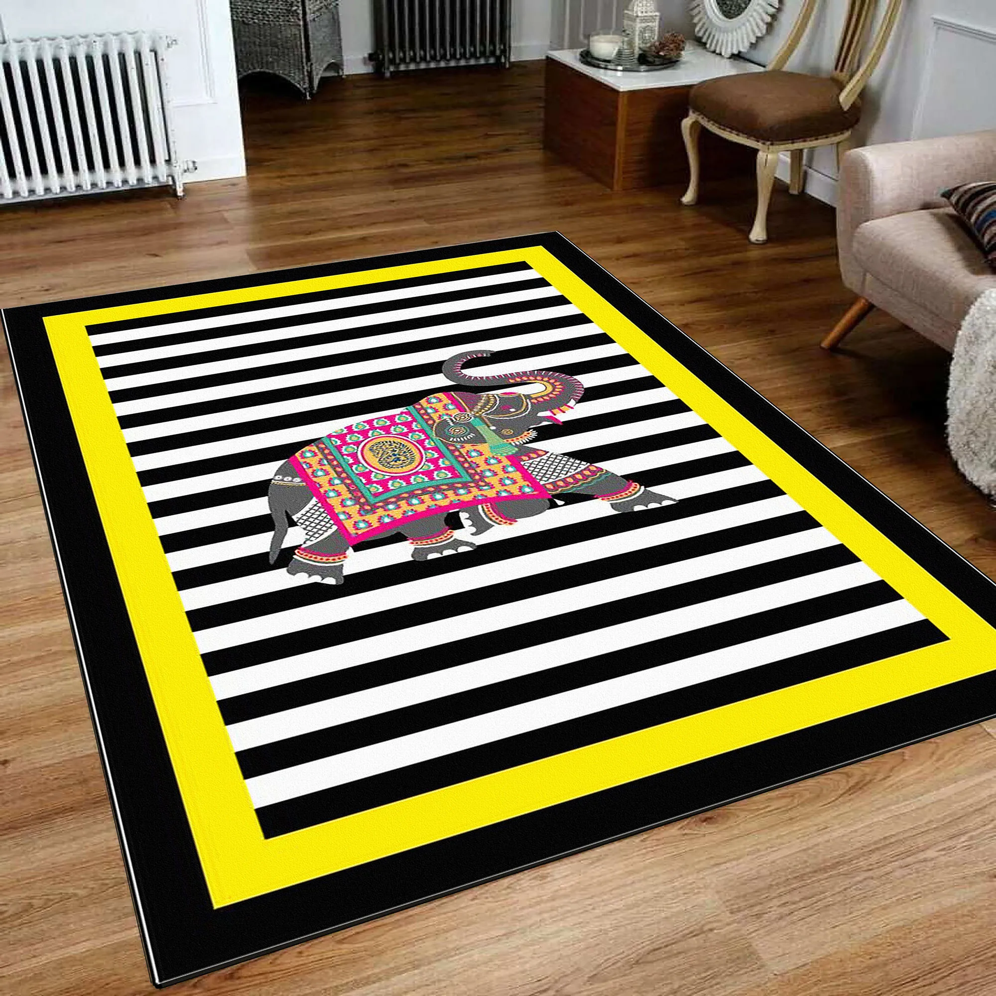 

Роскошный желтый турецкий коврик для гостиной, большой тканый коврик для спальни, домашний декоративный дверной коврик, ретро пол