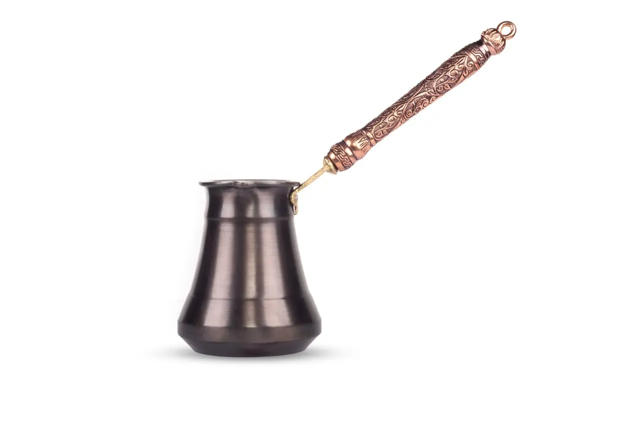 

2 Person Coffee Maker Pot Wooden Handle Copper Stainless Steel Vintage Style Kitchen Accessory Ottoman Turkish Coffee Milk Mug