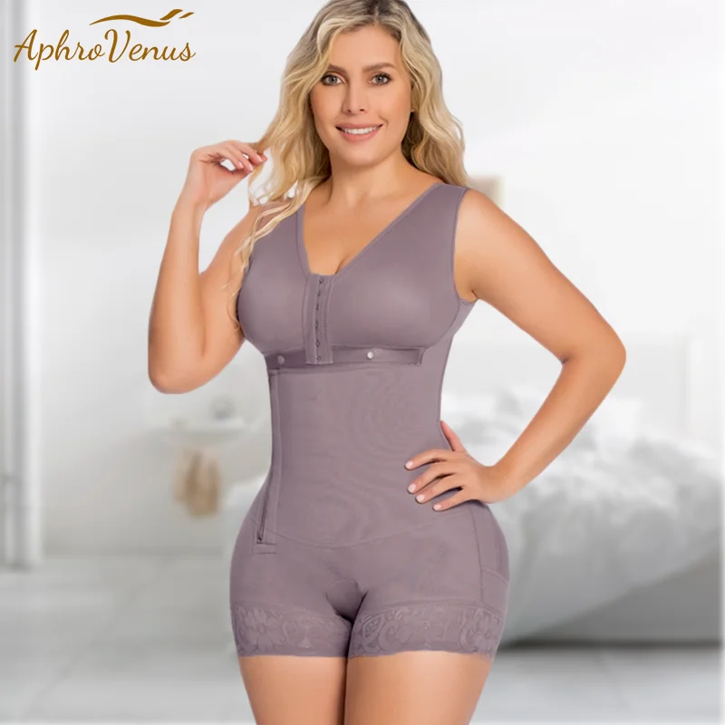 

Faja Colombianas Postpartum Sleeveless Short Body Shaper High Compression Seamless Tummy Control Shapewear Side Zipper Underwear