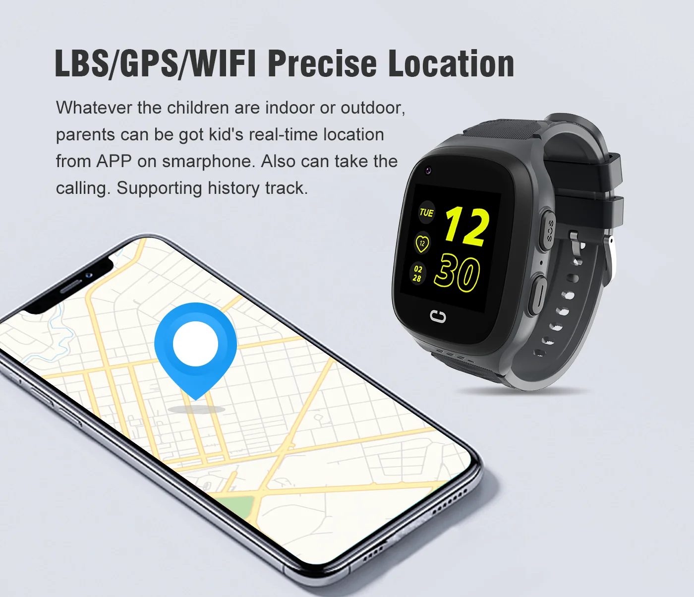 Детские умные часы телефон с 7 забавными играми GPS-локатор гео-забор SOS звонок