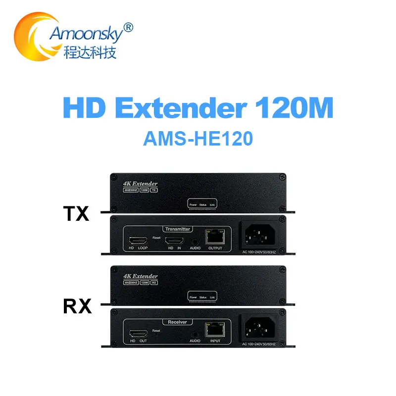 4K 120M HD KVM Extender with Loop Via RJ45 Ethernet Network Cat5e Cat 6 7 Cable for PS5 HDTV PC Laptop