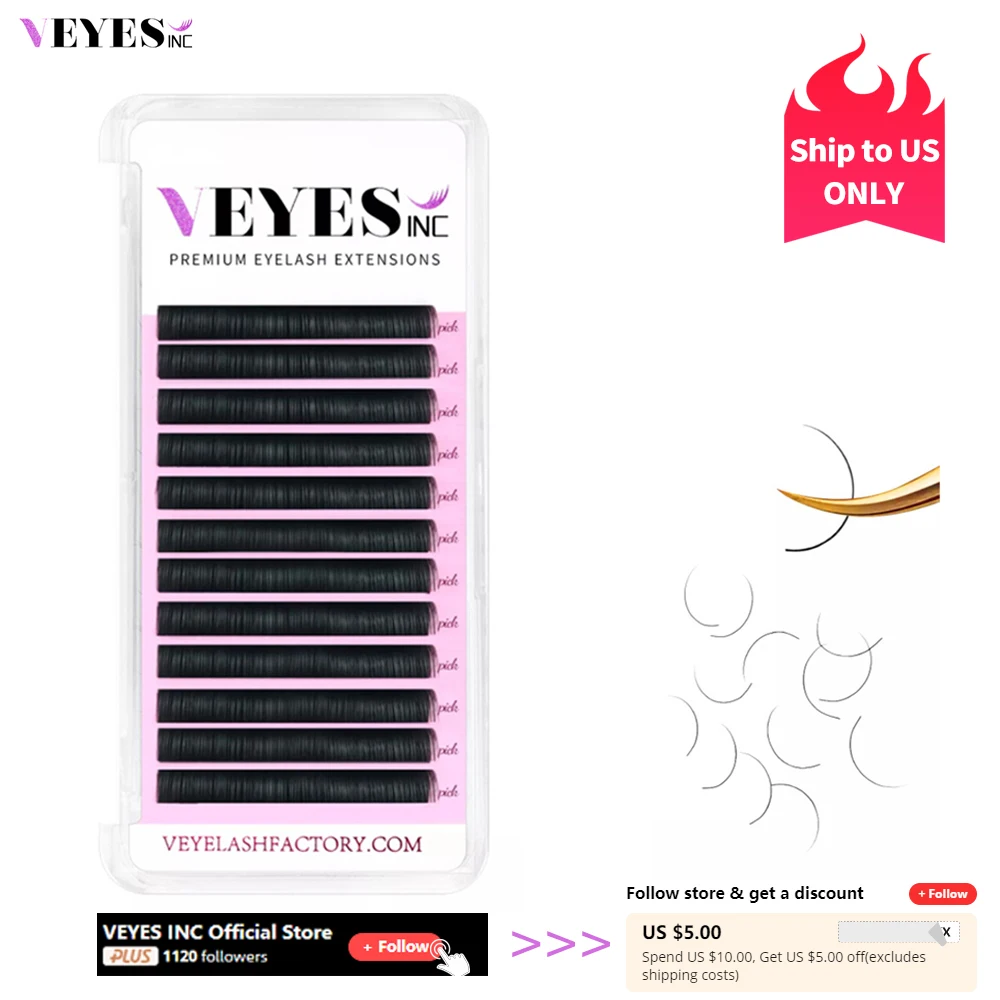 

Veyes Inc Individual Eyelash Extensions Faux Mink Lashes C D CC DD Curl Veyelash Professionals Soft Natural Lash Bulk Wholesale