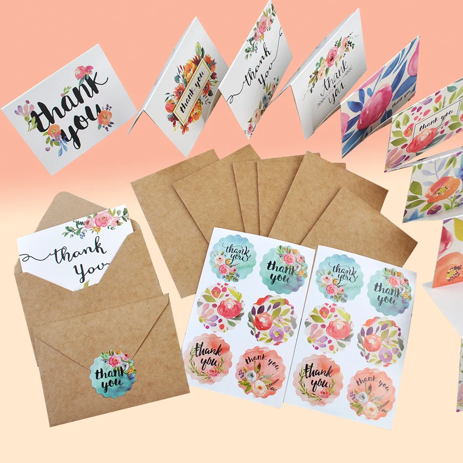 

Watercolor Flower Thank You Cards With Envelopes 6x4in Perfect For Business Wedding Party Graduation Blank Note Cards