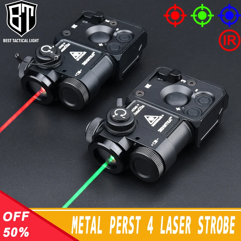 Tactical Zenito Airsoft Metal Perst-4 Red Green IR Strobe Laser Sight Hunting Scout Light Support Zero Target/Brightness Adjust