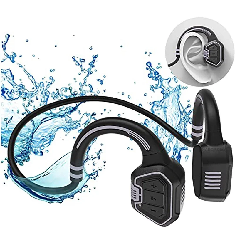 Спортивные водонепроницаемые наушники с костной проводимостью, 16 ГБ, Bluetooth наушники, TWS беспроводные наушники, наушники-вкладыши с шумоподавлением и микрофоном