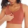 Women Sports Bras Tights Crop Top Yoga Vest Front Zipper Plus Size Adjustable Strap Shockproof Gym Fitness Athletic Brassiere 3