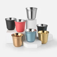 80ml160ml double wall stainless steel espresso cup insulation pixie coffee cup capsule shape cute thermo cup coffee mugs