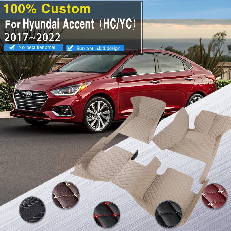 

Car Floor Mats For Hyundai Accent Solaris HC YC Sedan 2017~2019 Anti-dirty Tray Carpet Mud Car Trunk Floor Mats Car Accessories
