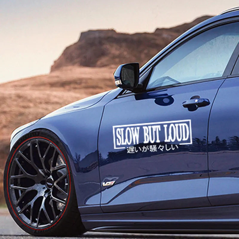 Медленная, но Громкая Автомобильная наклейка JDM стиль движения Переднее стекло декоративная наклейка s для вашего автомобиля виниловая наклейка Медленная, но Громкая Автомобильная наклейка JDM стиль движения Переднее стекло декоративная наклейка s для вашего автомобиля виниловая наклейка