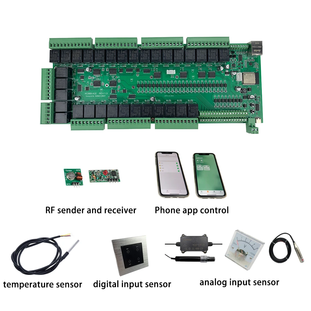 KC868-A32 Ethernet релейный модуль ESP32 плата 32DI 32DO Wifi переключатель HTTP поддержка ESPhome Home