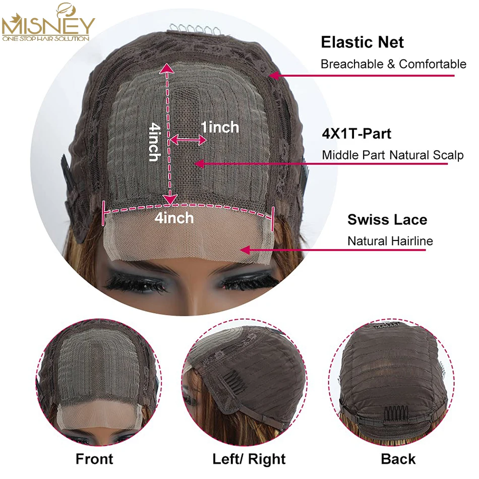 Парики на сетке 4x1 T для женщин бразильские натуральные волосы без повреждения