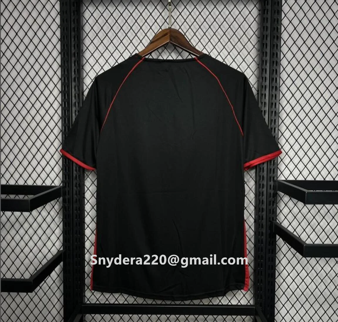 Ретро 05/06 Sunderland Away Черные быстросохнущие тренировочные рубашки