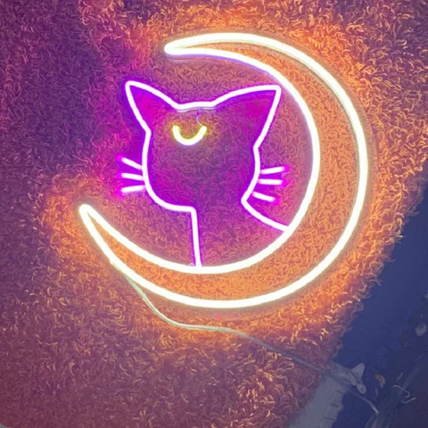 Neon cat wall - купить недорого | AliExpress