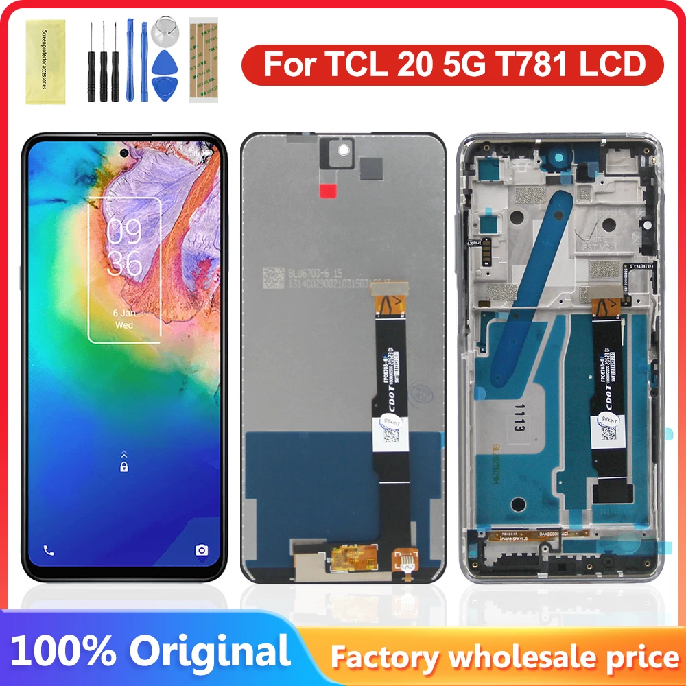 Оригинальный дисплей 6,67 'для TCL 20 5G LCD T781 T781K T781H, дисплей с сенсорной панелью, дигитайзер в сборе для TCL 20 5G, дисплей