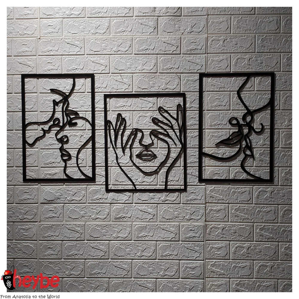 Деревянный лицом к лицу и мыслящая женщина Преимущество Пакет Настенный декор