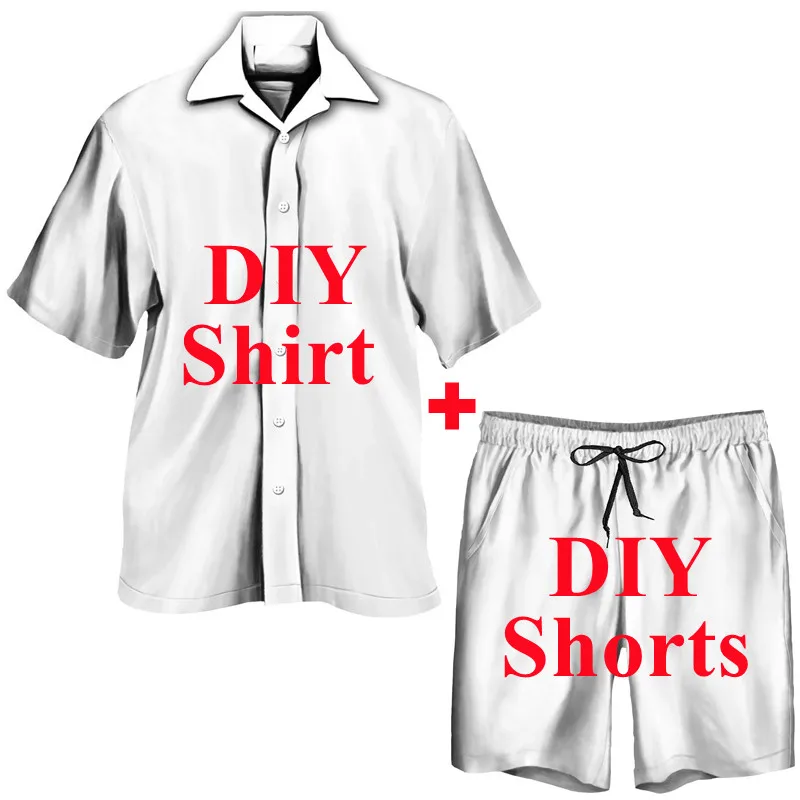 DIY Custom Clothing Men/Women Casual Lapel Button Shirt/Beach Shorts/Set Funny 3D Print Unique Four Seasons Two Pieces Tracksuit