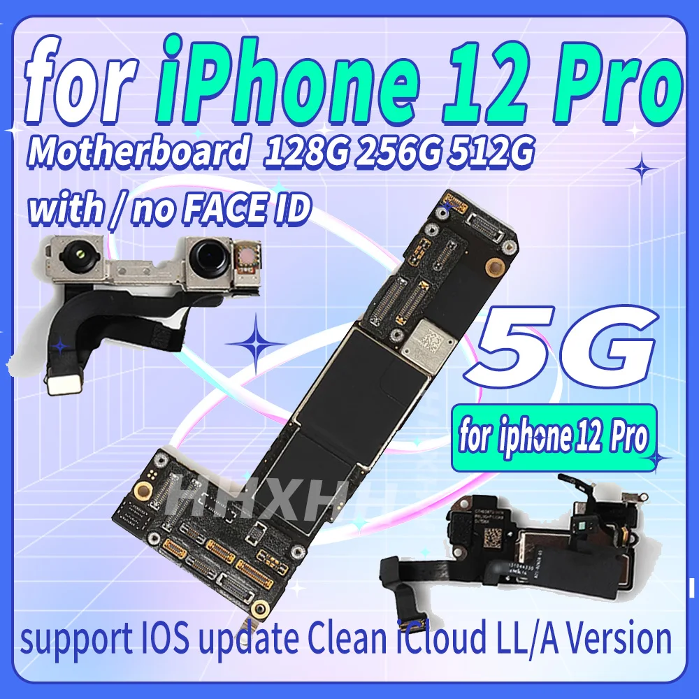

Материнская плата без iCloud для iPhone 12 Pro оригинальная с распознаванием лица, материнская плата, рабочая материнская плата для камеры 12 Pro, подд...