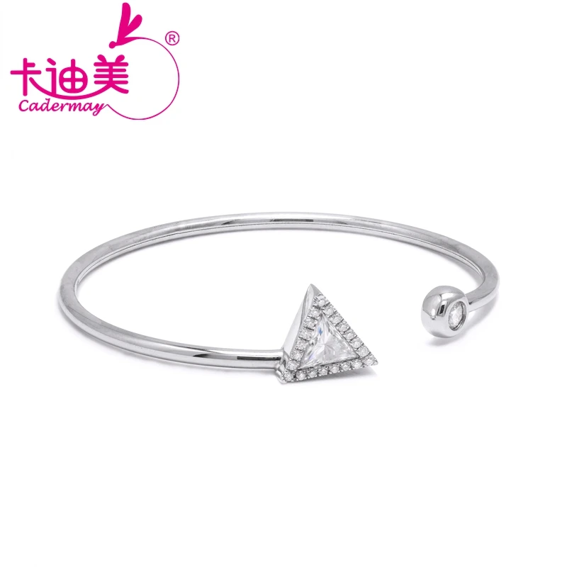 

CADERMAY Customized Fashion Jewelry 100% S925 Silver With Triangle Round Shape Moissanite Diamond Bracelet Anniversary For Women