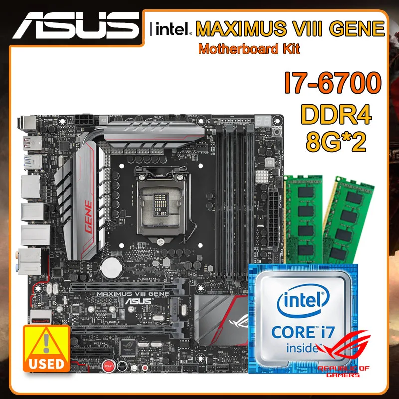

Материнская плата ASUS ROG MAXIMUS VIII GENE с Core i7-6700 cpu и DDR4 ram 8g * 2 1151, материнская плата Intel Z170 USB3.1Micro ATX