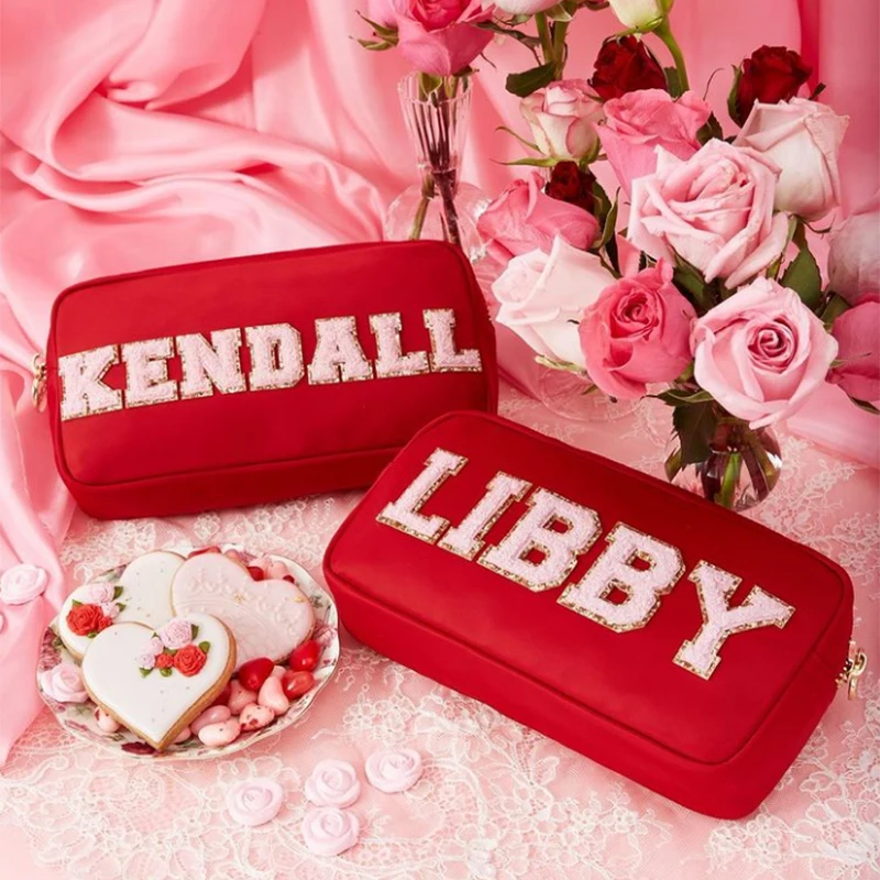 

Low MOQ Stock S M L XL Multi Colors Nylon Large Cosmetic Bag Zipper Toiletries Organizer Bags For Women Girls Gift Makeup Pouch
