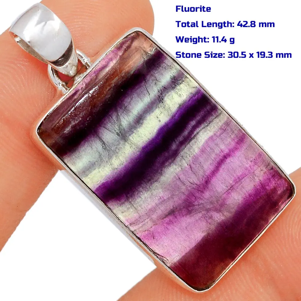 Подлинная флюоритовая Подвеска из серебра 925 пробы женское ювелирное изделие