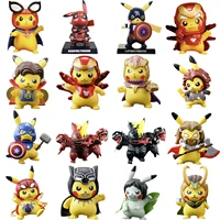 20style pokemon pikachu anime figure kawaii marvel the avengers super hero childrens toy spider man iron man dest setup statue