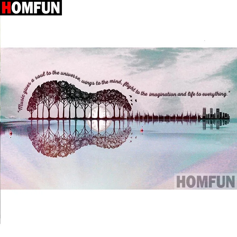 

Алмазная живопись HOMFUN «Пейзаж, гитара, озеро», алмазная вышивка из смолы, 5D алмазная живопись «сделай сам», ручная работа, вышивка крестиком,...