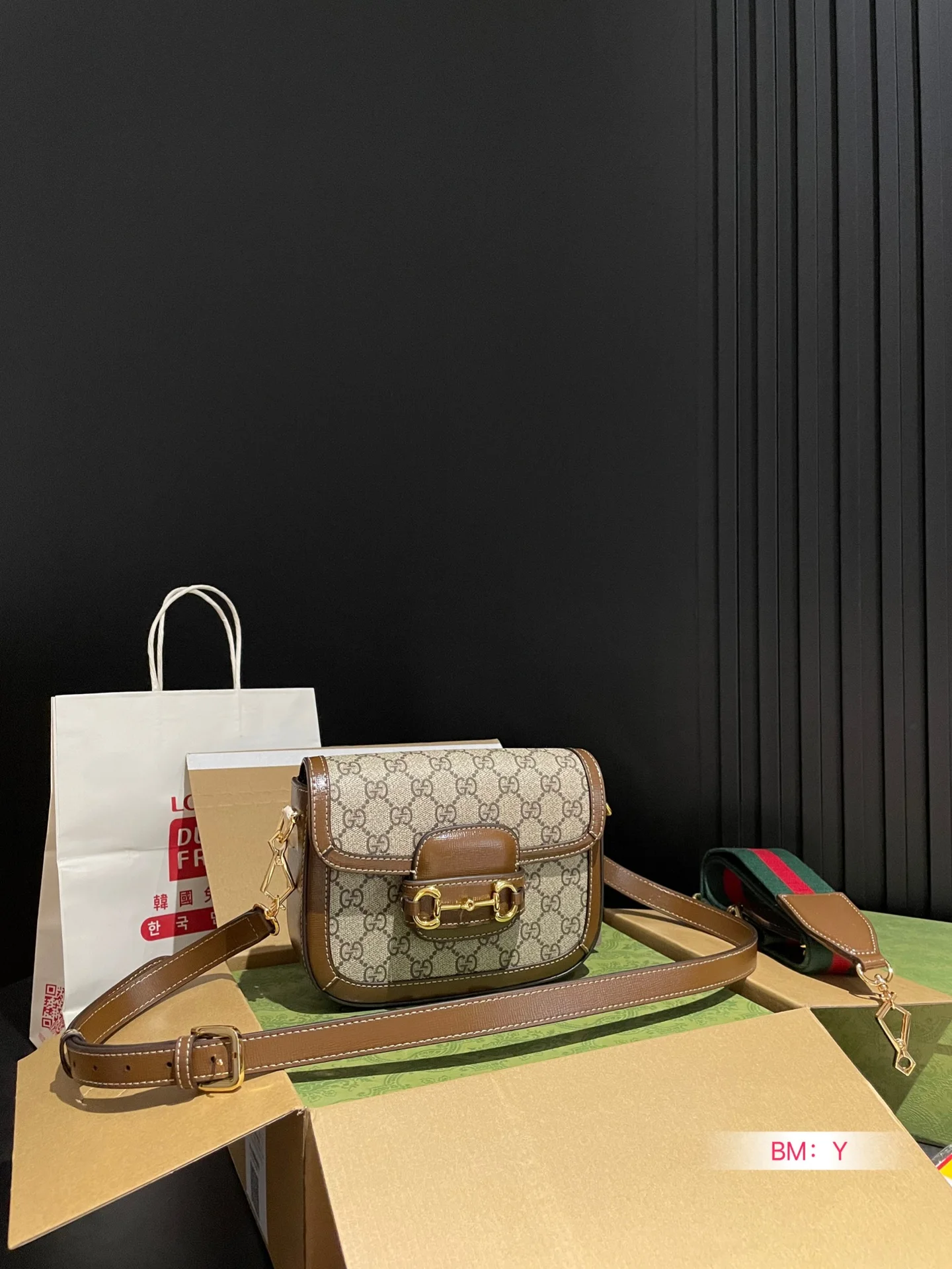Женская большая сумка с принтом GUCCI