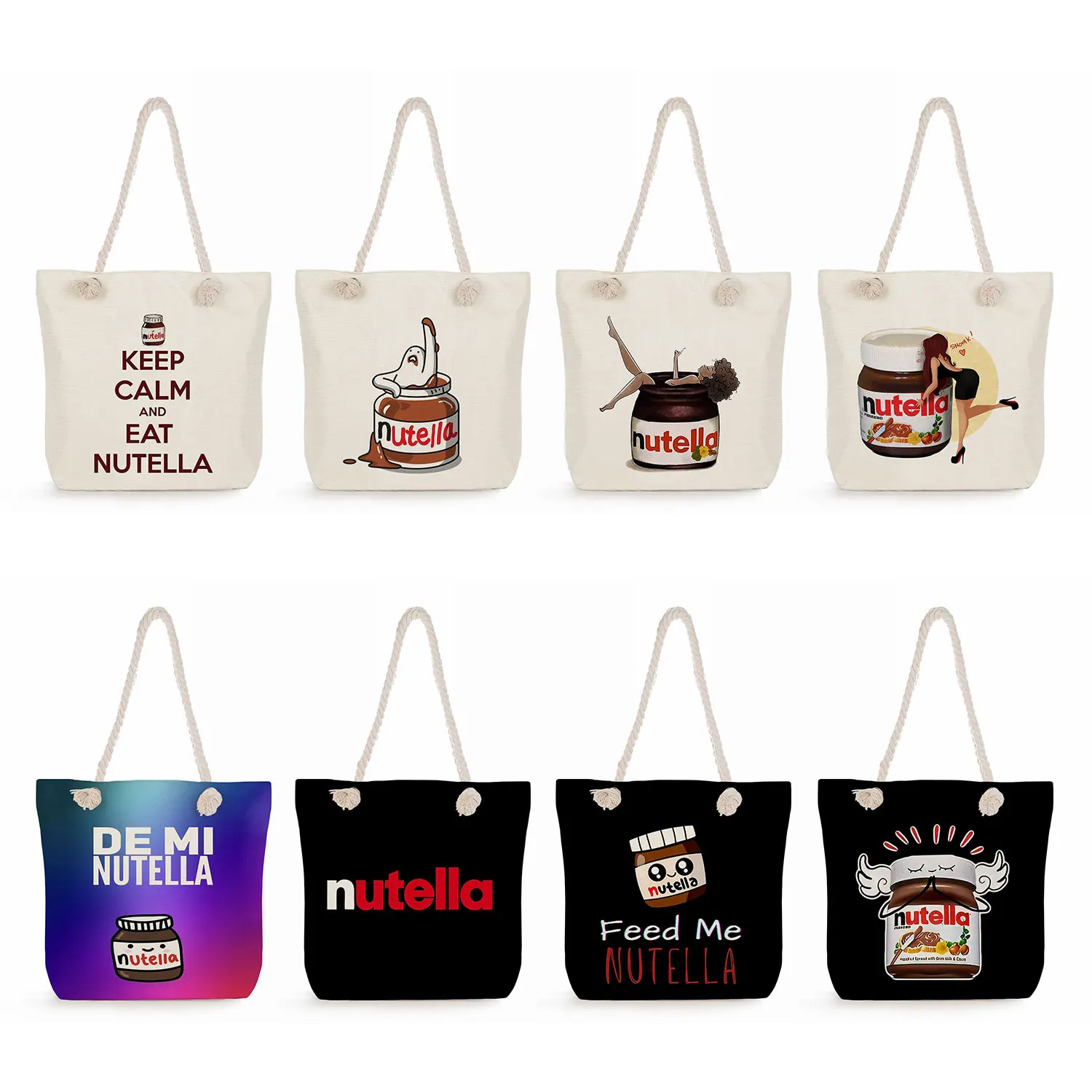 

Peanut Butter Print Handbags High Capacity Casual Tote Bags Female Graphic Cute Cartoon Women Shoulder Bag Foldable Shopping Bag