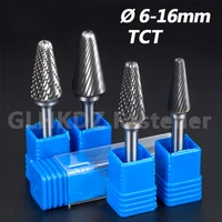 %c3%b8 6mm 16mm tct tungsten carbide rotary tool bit rotary burr files carving cutter round nose tree shape 6mm shank for die grinder