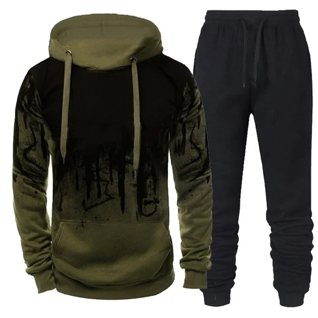 

New Men's Tracksuit Ladies Casual Wear Suit Sportswear Solid Color Pullover + Pants 2 Peice Sets Fashion Couple Hoodie Suit